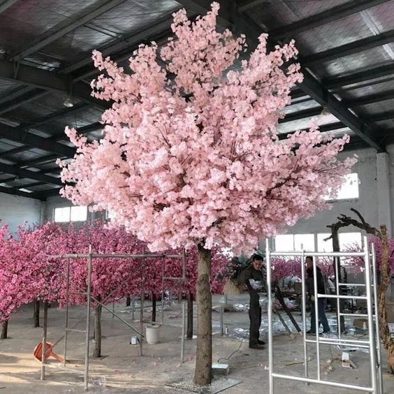 Big Artificial Flowering Tree For Wedding Decoration
